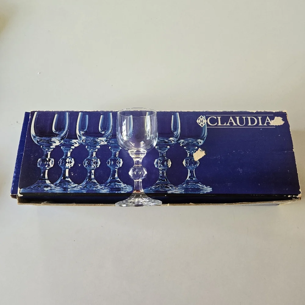 Claudia Bohemian Cordial Liqueur Glasses (6) 1 3/8 oz